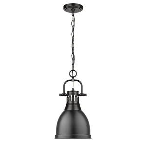 Golden - 3602-S BLK-BLK - One Light Pendant - Duncan BLK - Matte Black