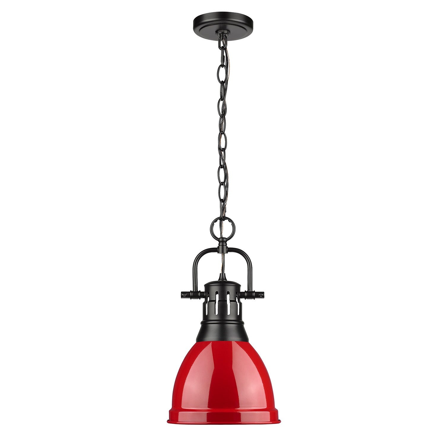 Golden - 3602-S BLK-RD - One Light Pendant - Duncan BLK - Matte Black