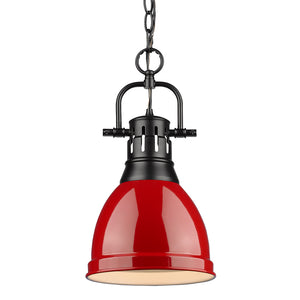 Golden - 3602-S BLK-RD - One Light Pendant - Duncan BLK - Matte Black