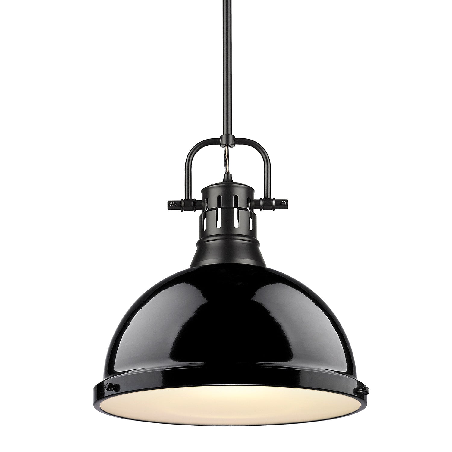 Golden - 3604-L BLK-BK - One Light Pendant - Duncan BLK - Matte Black