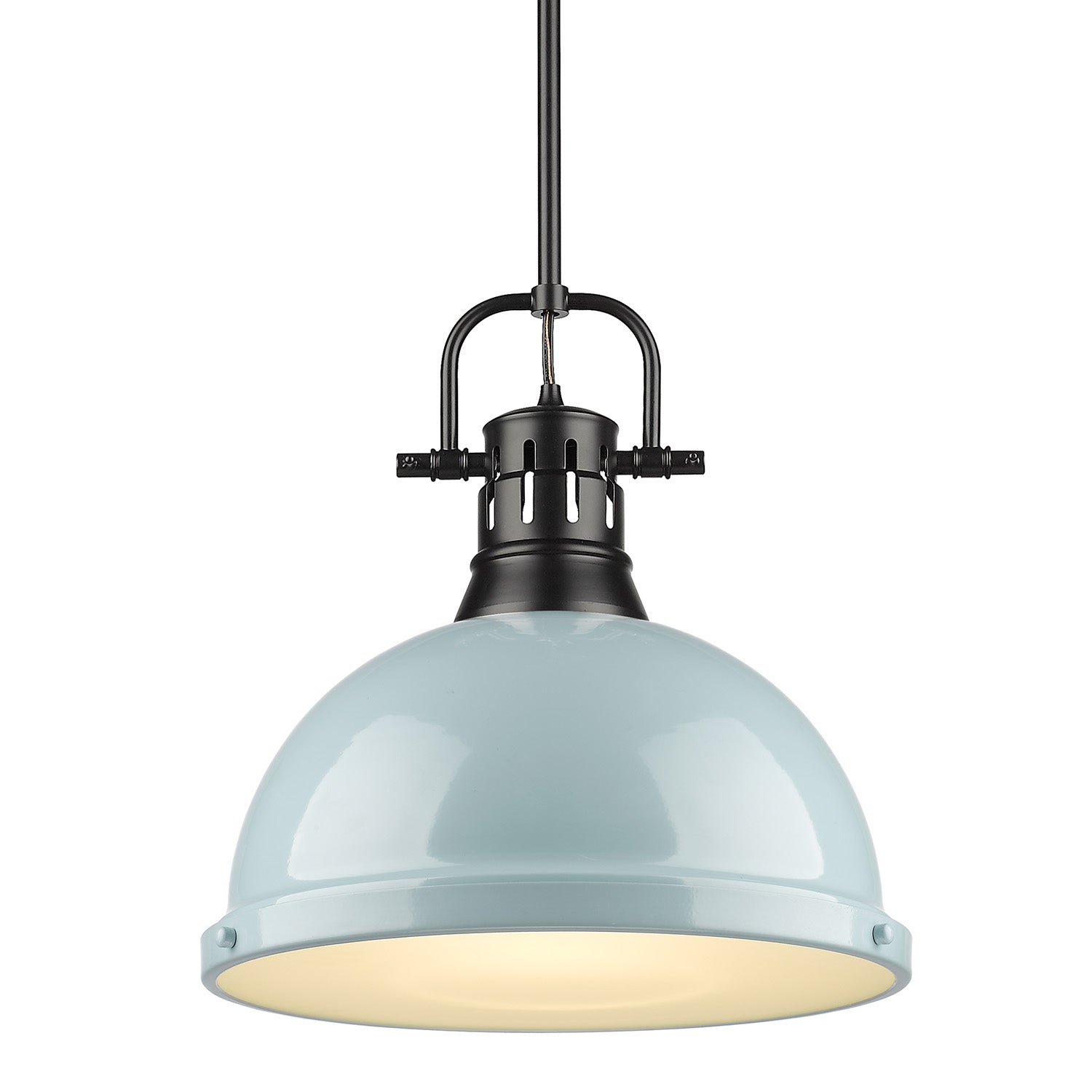 Golden - 3604-L BLK-SF - One Light Pendant - Duncan BLK - Matte Black