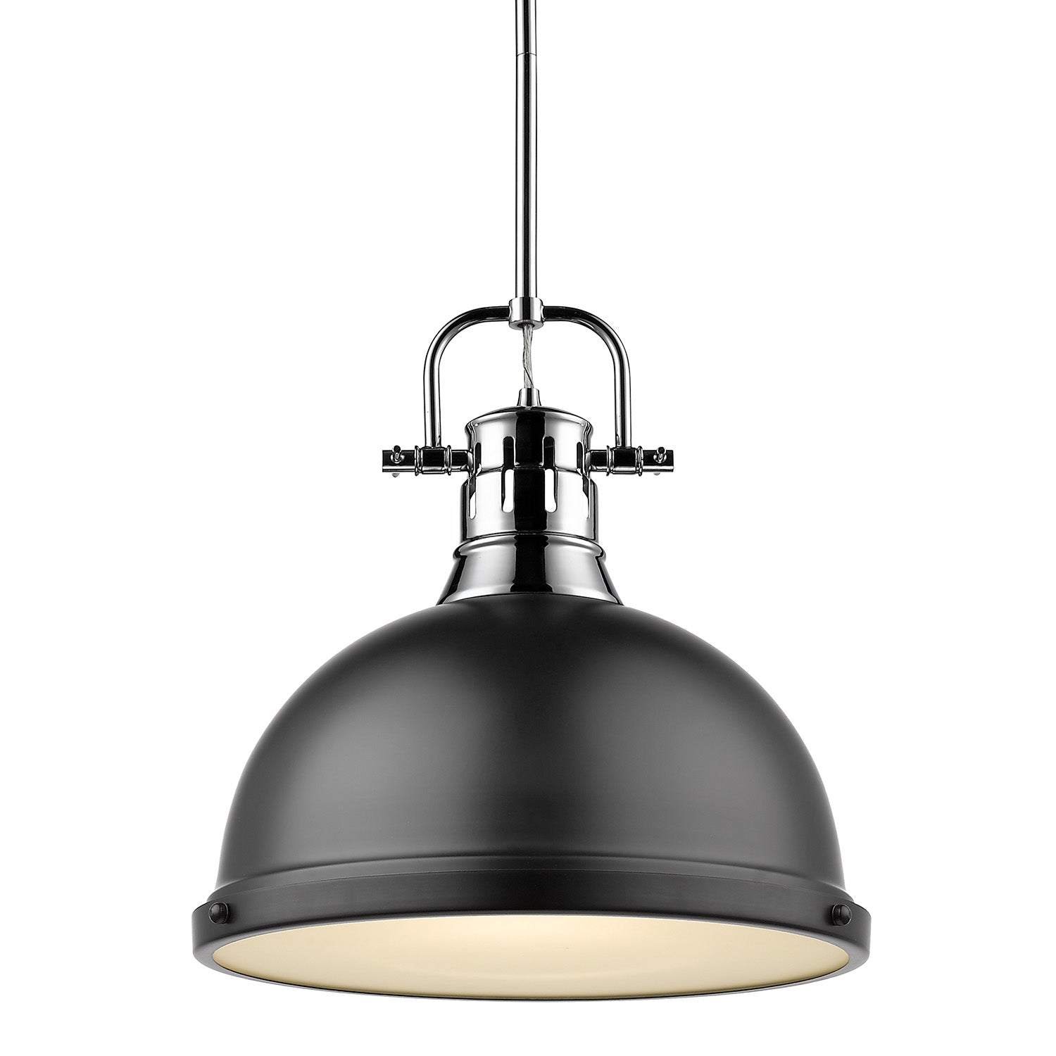 Golden - 3604-L CH-BLK - One Light Pendant - Duncan CH - Chrome