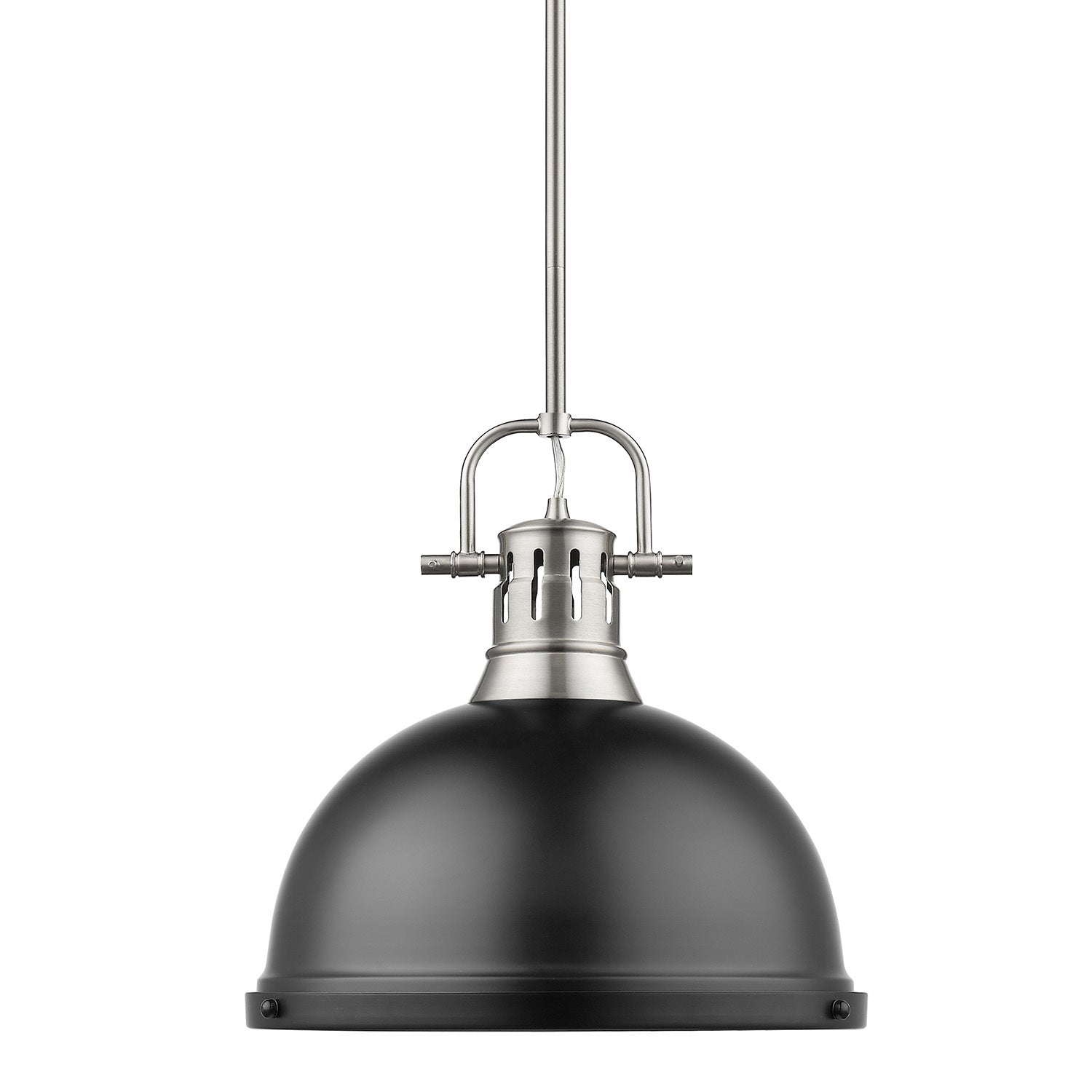 Golden - 3604-L PW-BLK - One Light Pendant - Duncan PW - Pewter