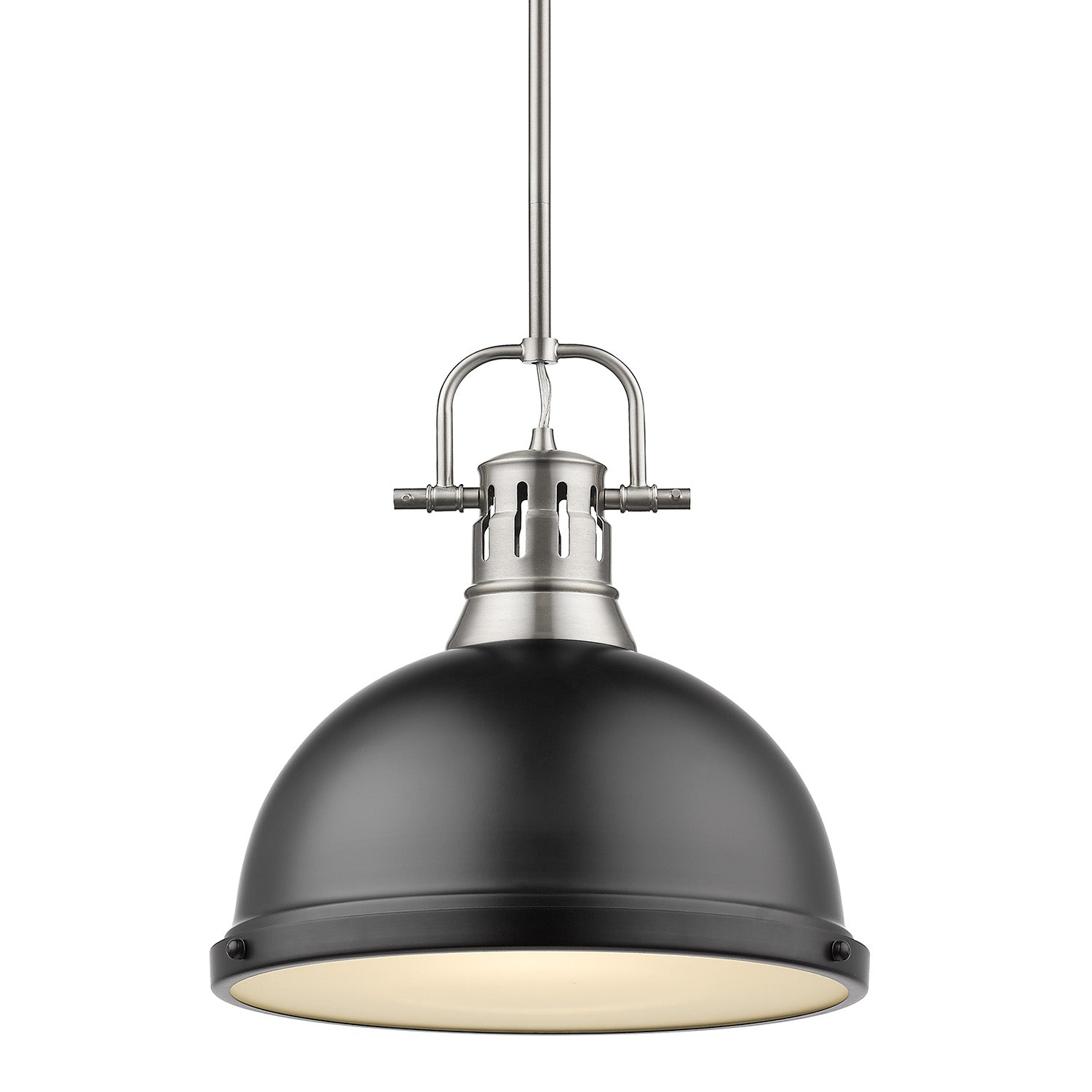 Golden - 3604-L PW-BLK - One Light Pendant - Duncan PW - Pewter