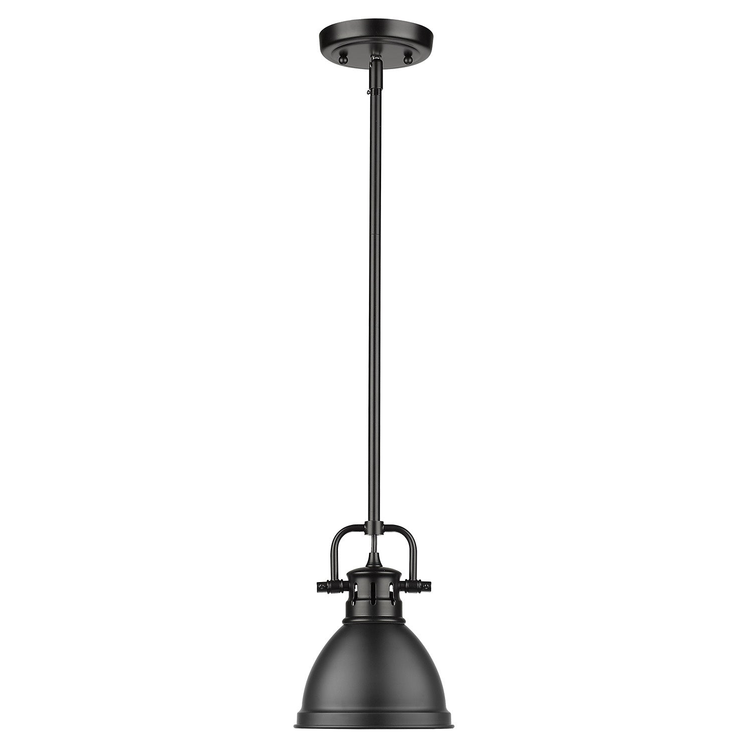 Golden - 3604-M1L BLK-BLK - One Light Mini Pendant - Duncan BLK - Matte Black