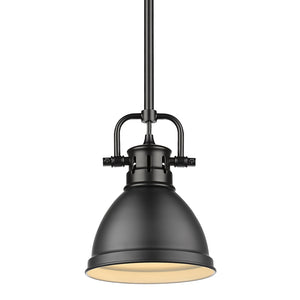 Golden - 3604-M1L BLK-BLK - One Light Mini Pendant - Duncan BLK - Matte Black