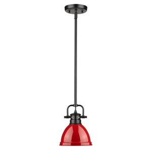 Golden - 3604-M1L BLK-RD - One Light Mini Pendant - Duncan BLK - Matte Black