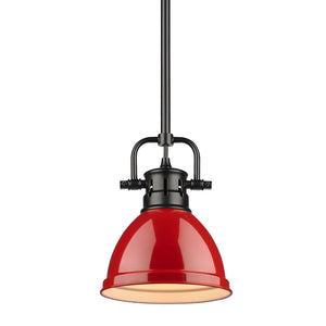 Golden - 3604-M1L BLK-RD - One Light Mini Pendant - Duncan BLK - Matte Black