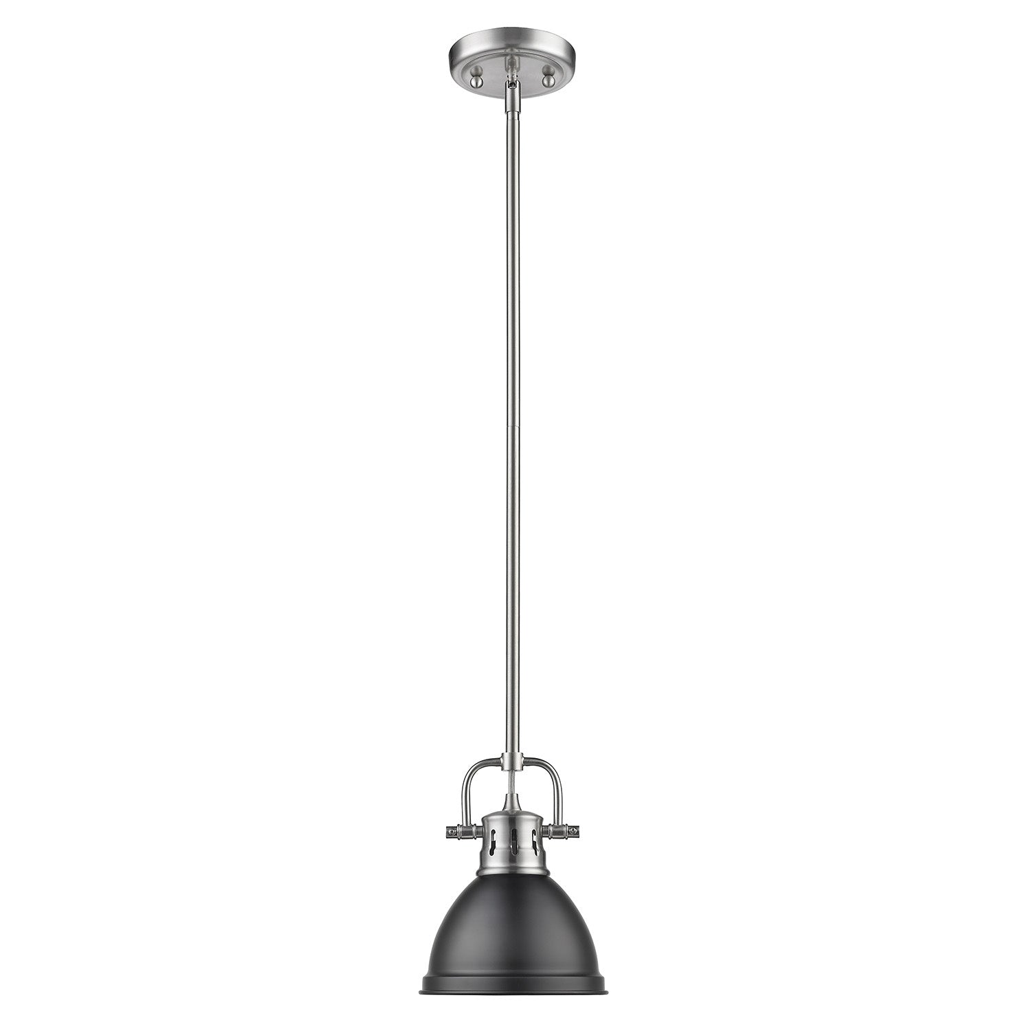 Golden - 3604-M1L PW-BLK - One Light Mini Pendant - Duncan PW - Pewter