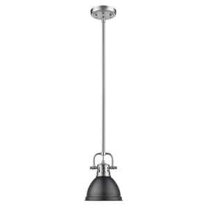 Golden - 3604-M1L PW-BLK - One Light Mini Pendant - Duncan PW - Pewter