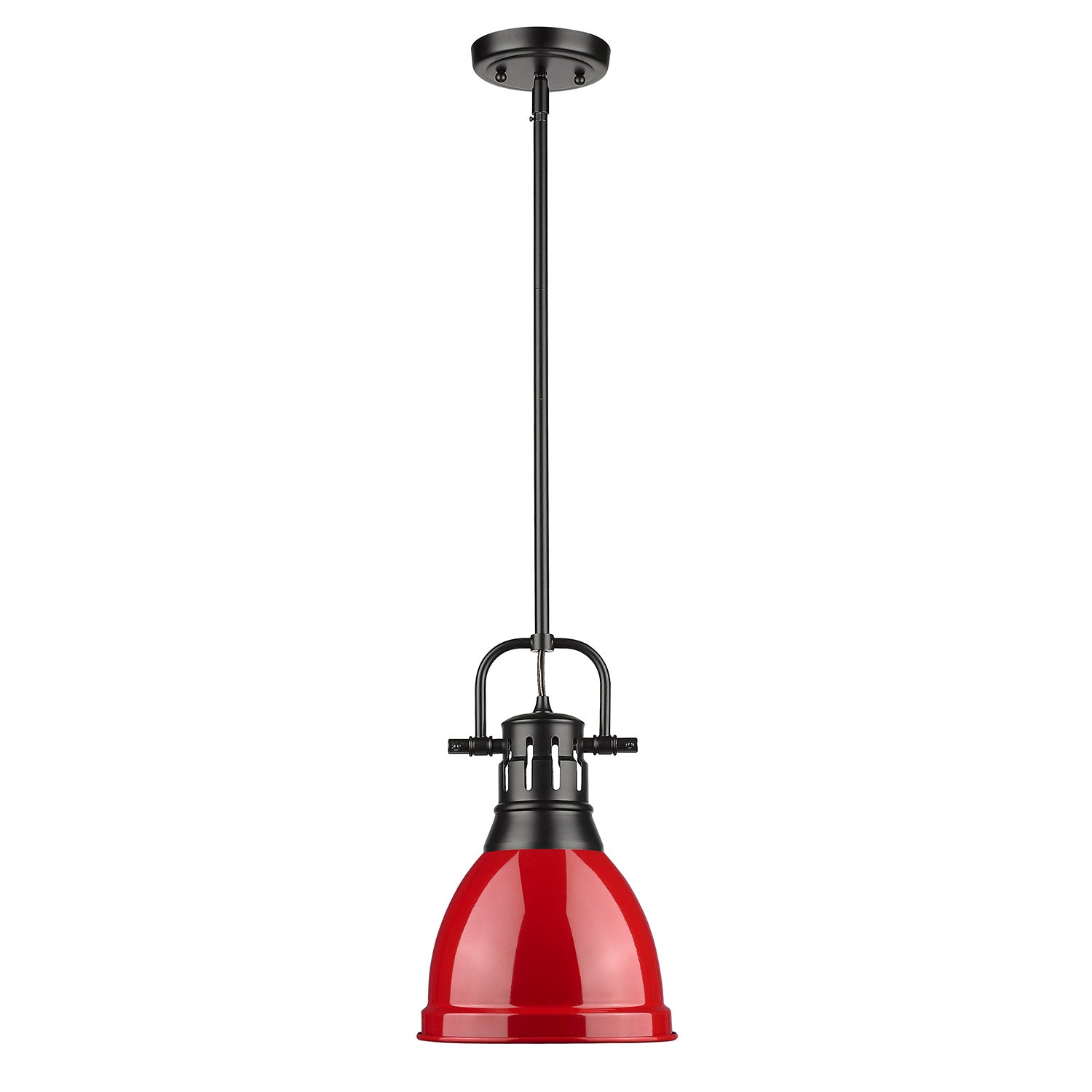 Golden - 3604-S BLK-RD - One Light Pendant - Duncan BLK - Matte Black