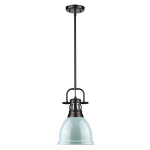 Golden - 3604-S BLK-SF - One Light Pendant - Duncan BLK - Matte Black