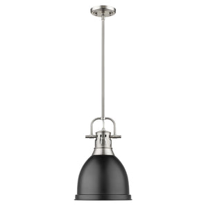 Golden - 3604-S PW-BLK - One Light Pendant - Duncan PW - Pewter