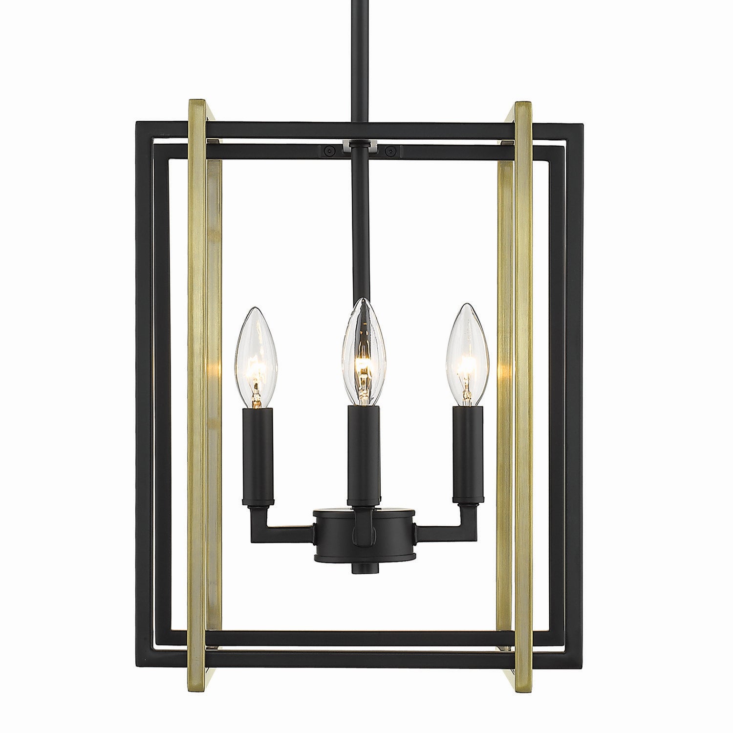 Golden - 6070-4 BLK-AB - Four Light Chandelier - Tribeca BLK - Matte Black