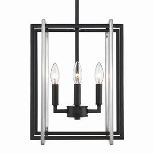 Golden - 6070-4 BLK-PW - Four Light Chandelier - Tribeca BLK - Matte Black