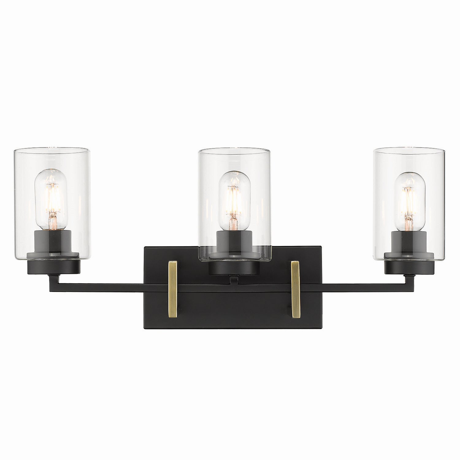 Golden - 6070-BA3 BLK-AB - Three Light Bath Vanity - Tribeca BLK - Matte Black