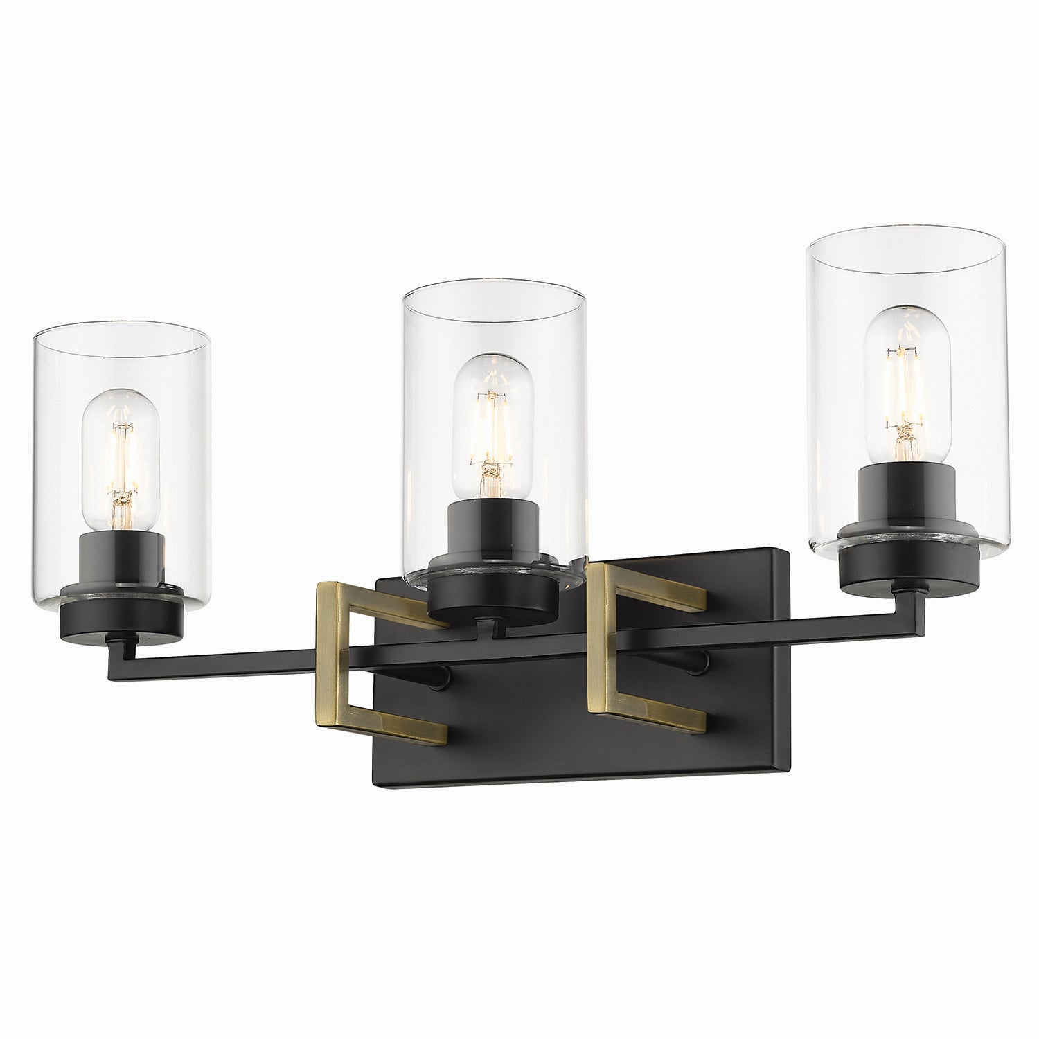 Golden - 6070-BA3 BLK-AB - Three Light Bath Vanity - Tribeca BLK - Matte Black