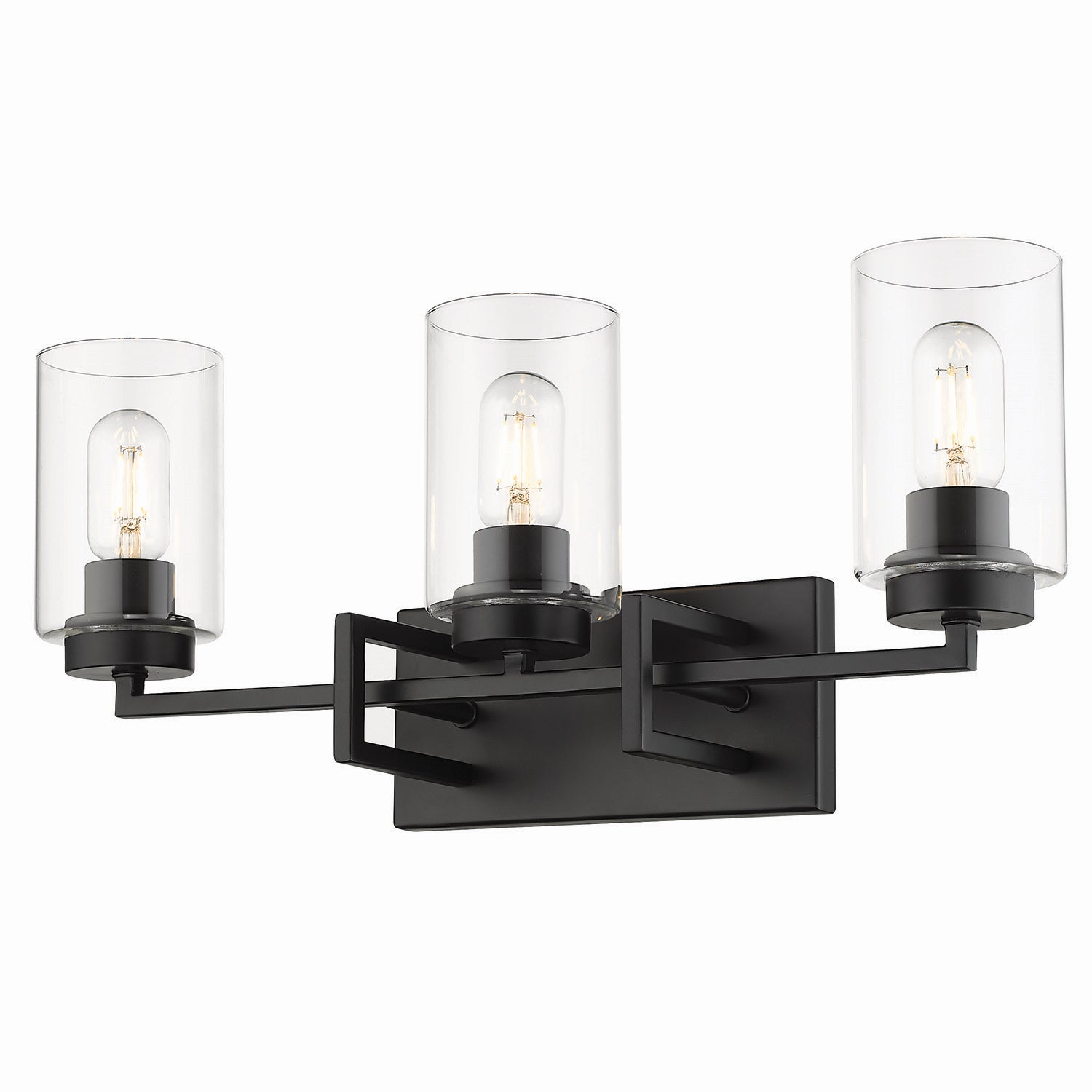 Golden - 6070-BA3 BLK-BLK - Three Light Bath Vanity - Tribeca BLK - Matte Black