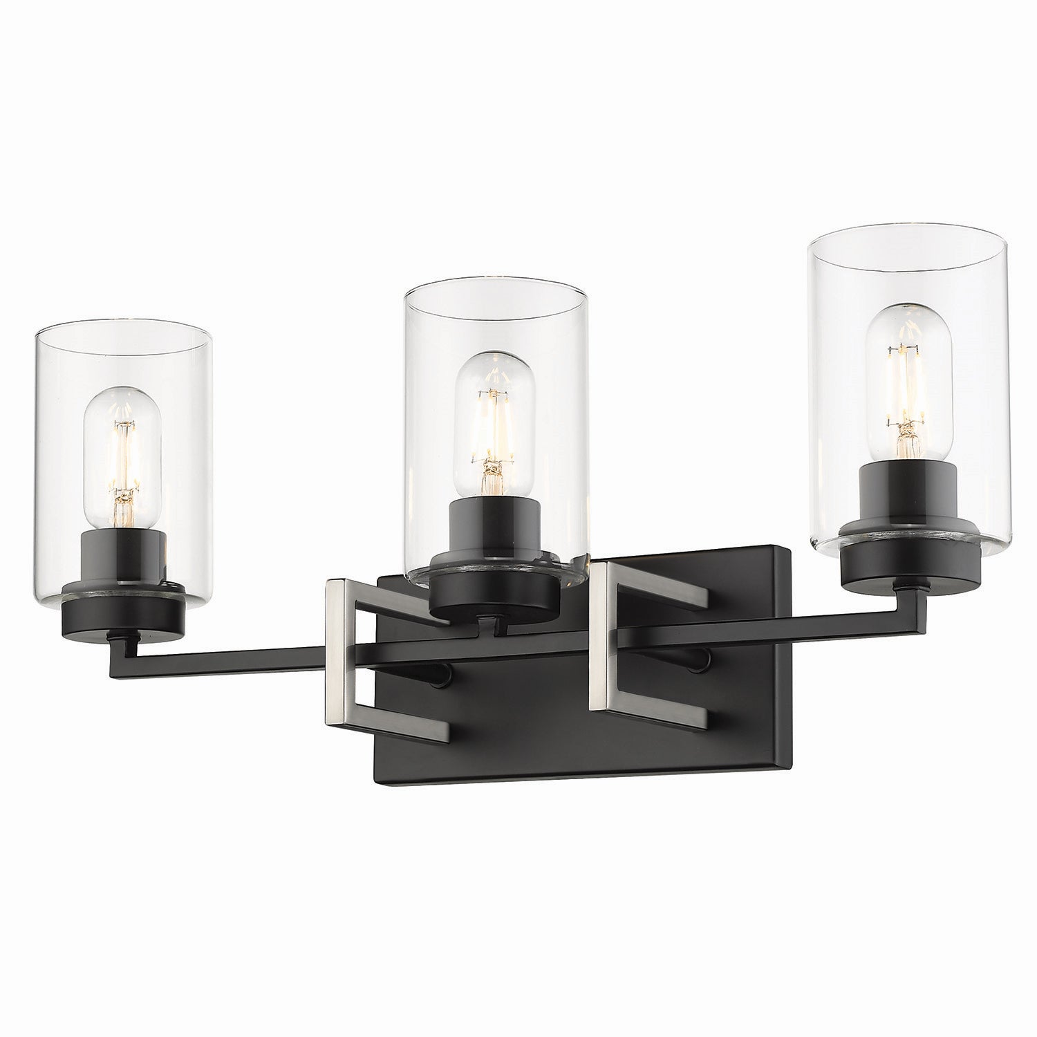 Golden - 6070-BA3 BLK-PW - Three Light Bath Vanity - Tribeca BLK - Matte Black