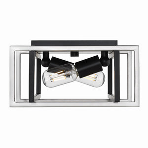 Golden - 6070-FM BLK-PW - Two Light Flush Mount - Tribeca BLK - Matte Black