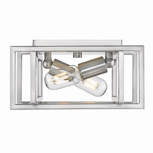 Golden - 6070-FM PW-PW - Two Light Flush Mount - Tribeca PW - Pewter