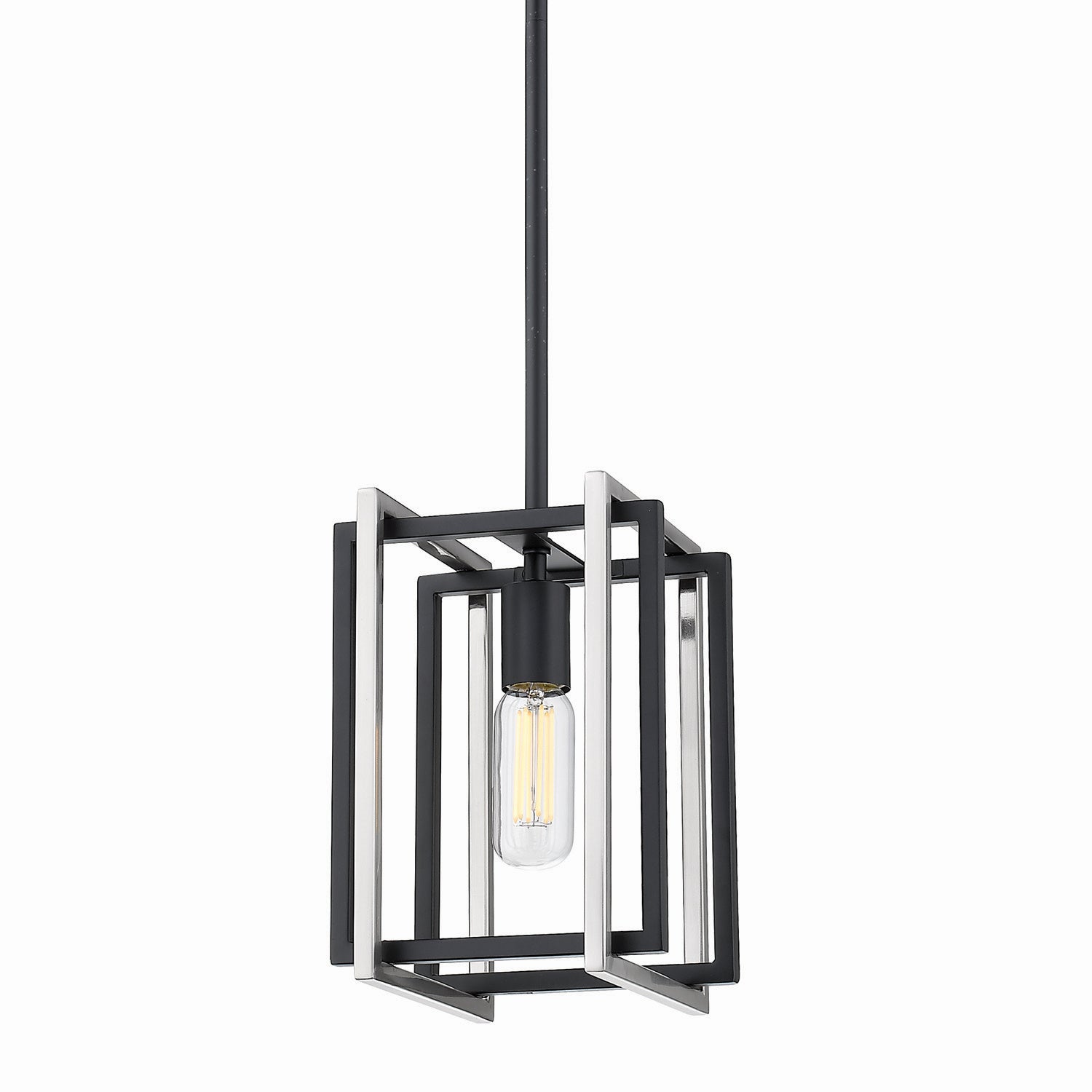 Golden - 6070-M1L BLK-PW - One Light Mini Pendant - Tribeca BLK - Matte Black