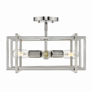 Golden - 6070-SF PW-PW - Four Light Semi-Flush Mount - Tribeca PW - Pewter