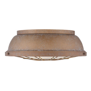 Golden - 7312-FM16 CP - Three Light Flush Mount - Bartlett CP - Copper Patina