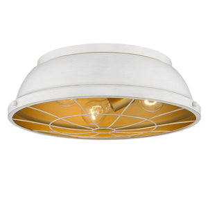 Golden - 7312-FM16 FW - Three Light Flush Mount - Bartlett FW - French White