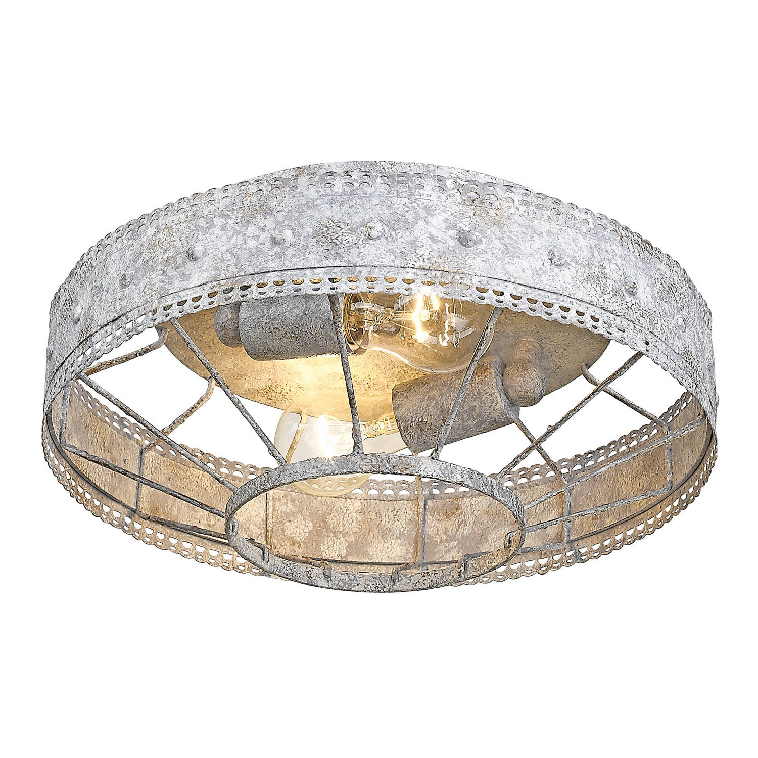 Golden - 7856-FM OY - Two Light Flush Mount - Ferris OY - Oyster