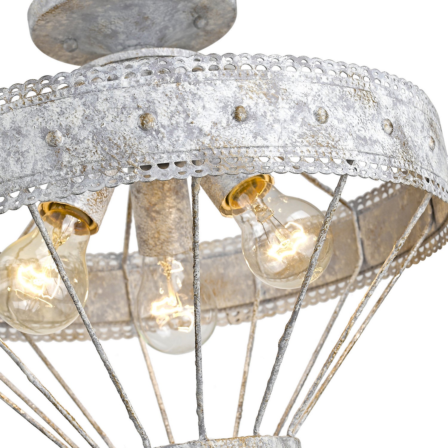 Golden - 7856-SF OY - Three Light Semi-Flush Mount - Ferris OY - Oyster