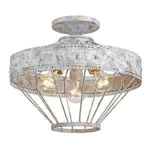 Golden - 7856-SF OY - Three Light Semi-Flush Mount - Ferris OY - Oyster