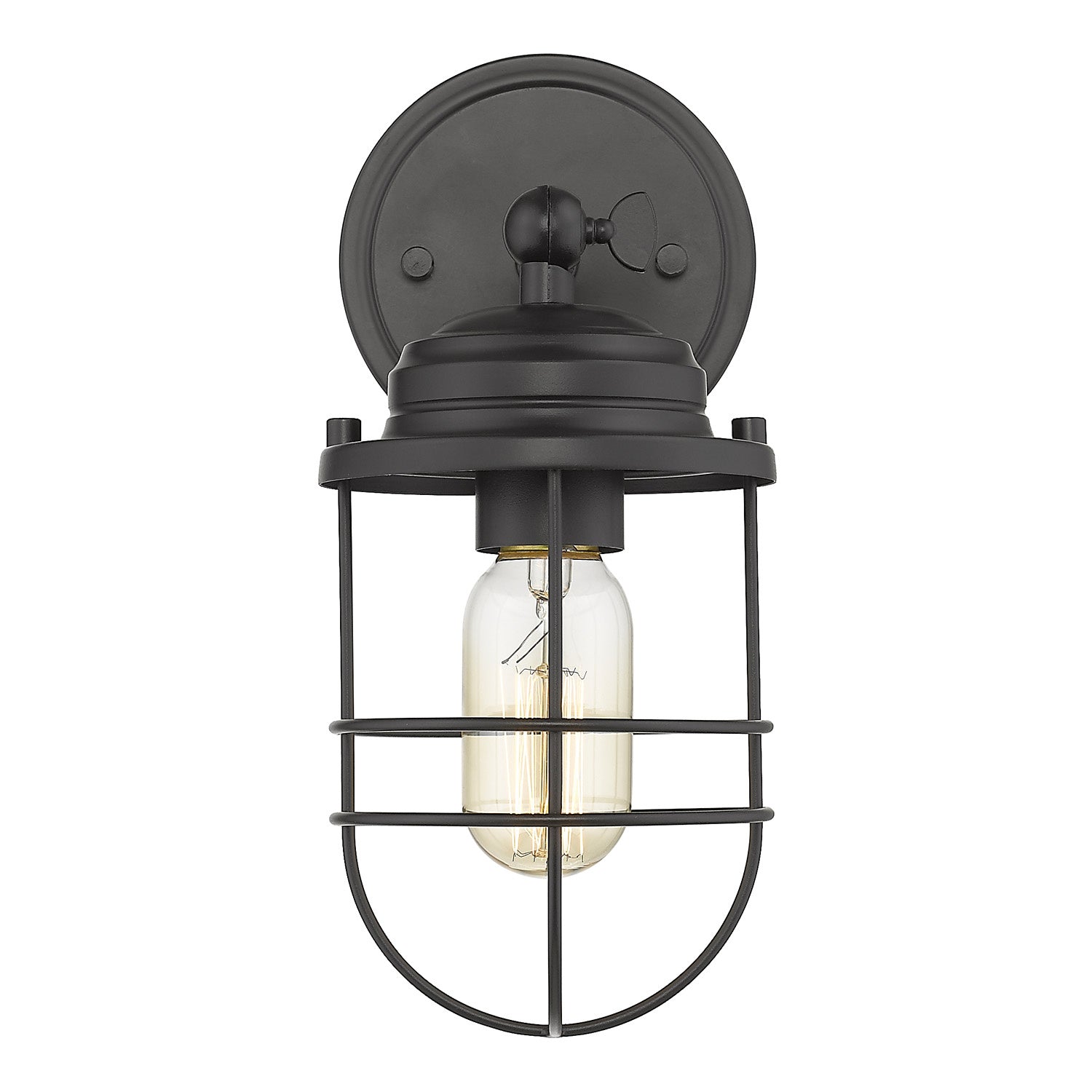 Golden - 9808-1W BLK - One Light Wall Sconce - Seaport BLK - Matte Black