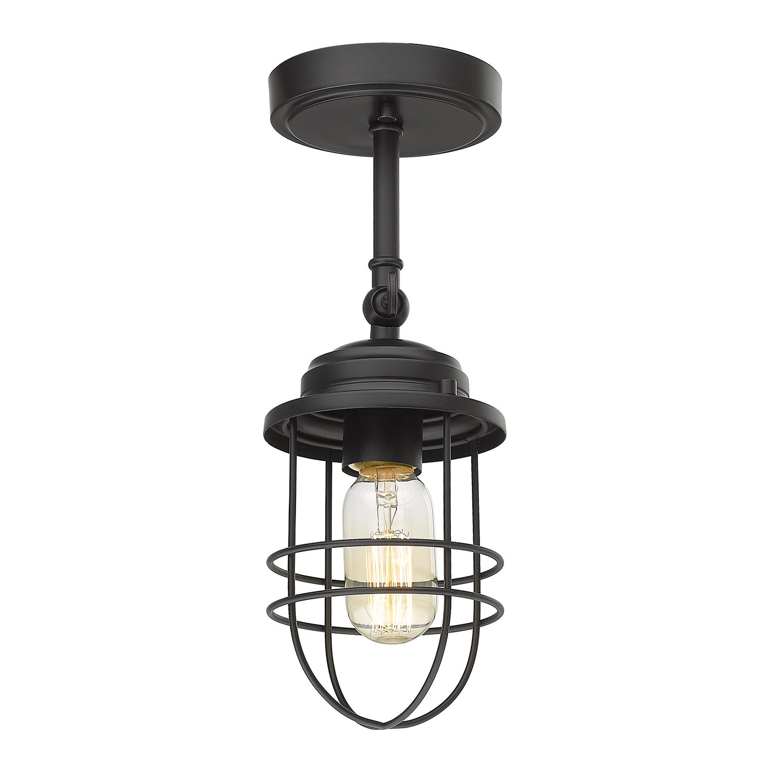 Golden - 9808-1W BLK - One Light Wall Sconce - Seaport BLK - Matte Black