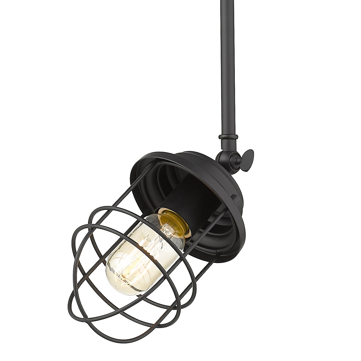 Golden - 9808-M1L BLK - One Light Mini Pendant - Seaport BLK - Matte Black