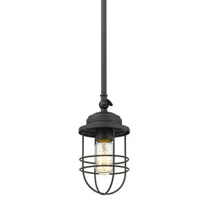 Golden - 9808-M1L BLK - One Light Mini Pendant - Seaport BLK - Matte Black