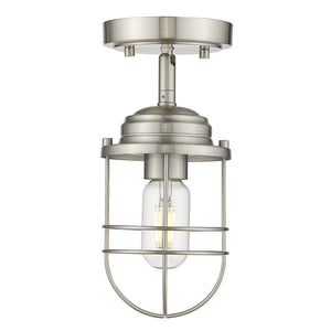 Golden - 9808-SF PW - One Light Semi-Flush Mount - Seaport PW - Pewter