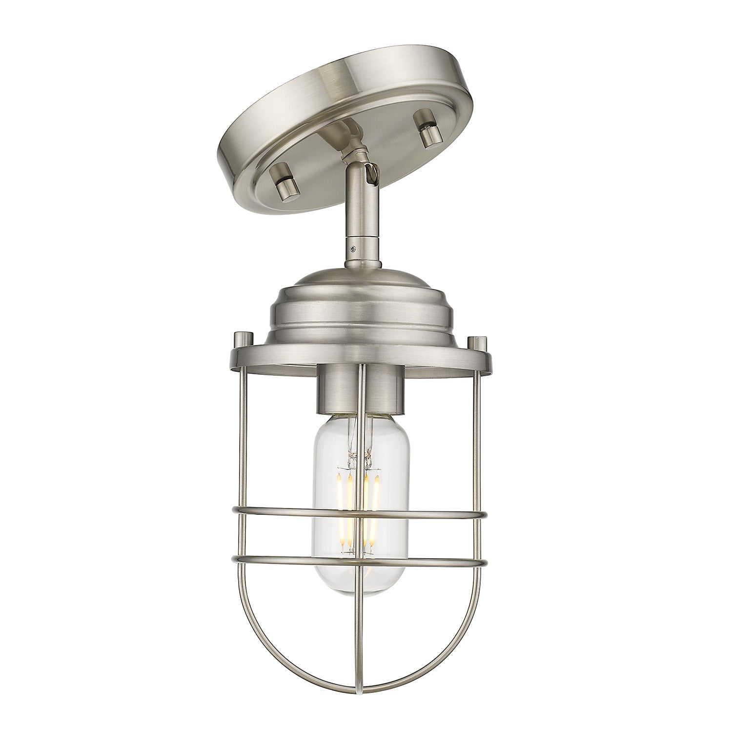 Golden - 9808-SF PW - One Light Semi-Flush Mount - Seaport PW - Pewter