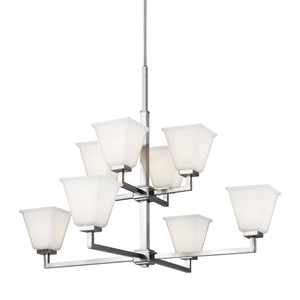 Generation Lighting. - 3113708-962 - Eight Light Chandelier - Ellis Harper - Brushed Nickel