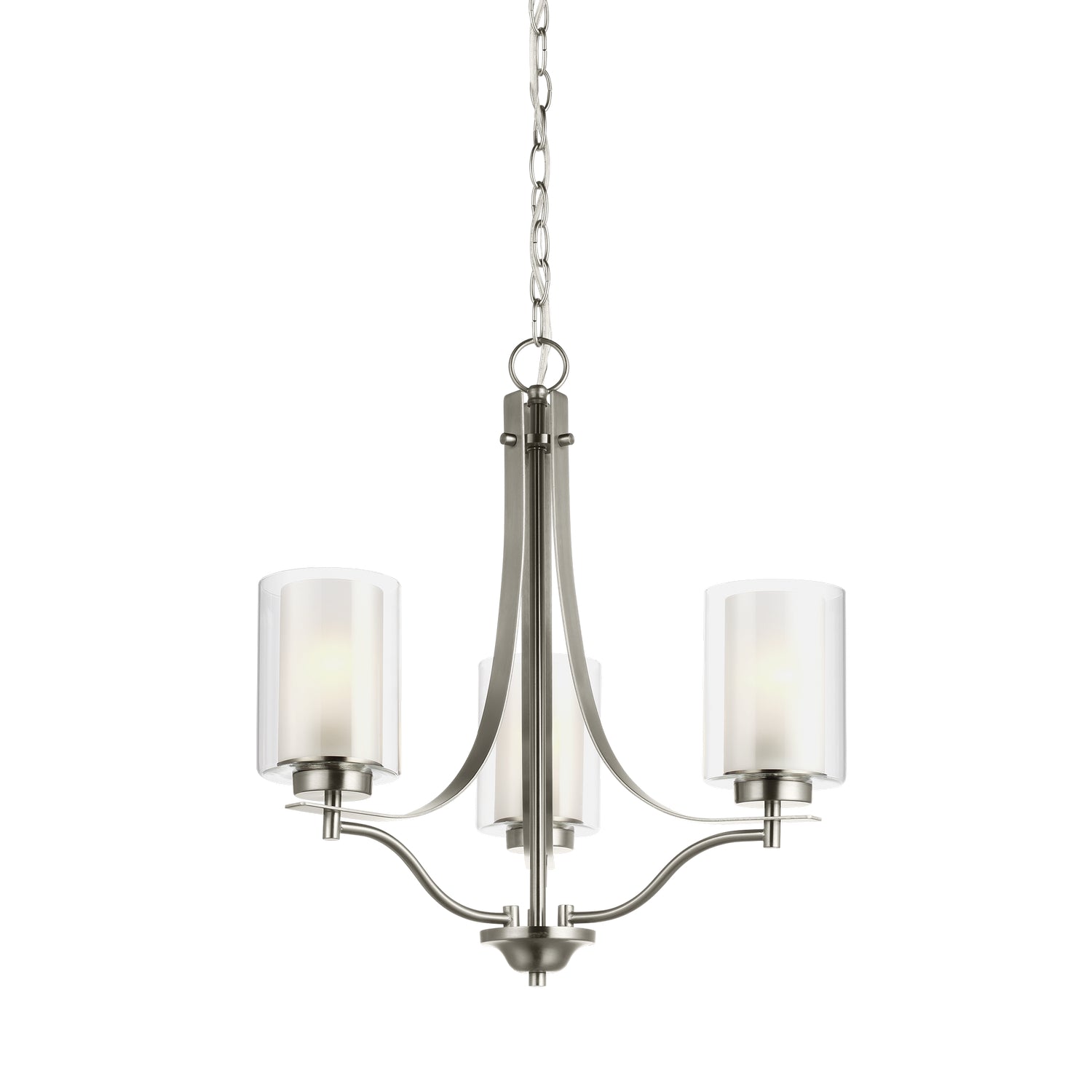 Generation Lighting. - 3137303-962 - Three Light Chandelier - Elmwood Park - Brushed Nickel