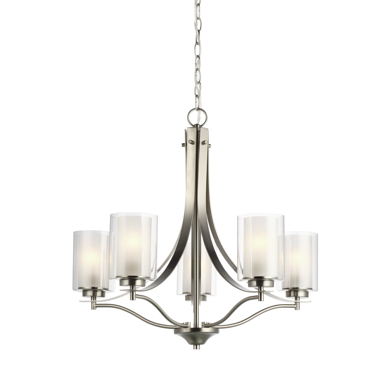 Generation Lighting. - 3137305-962 - Five Light Chandelier - Elmwood Park - Brushed Nickel