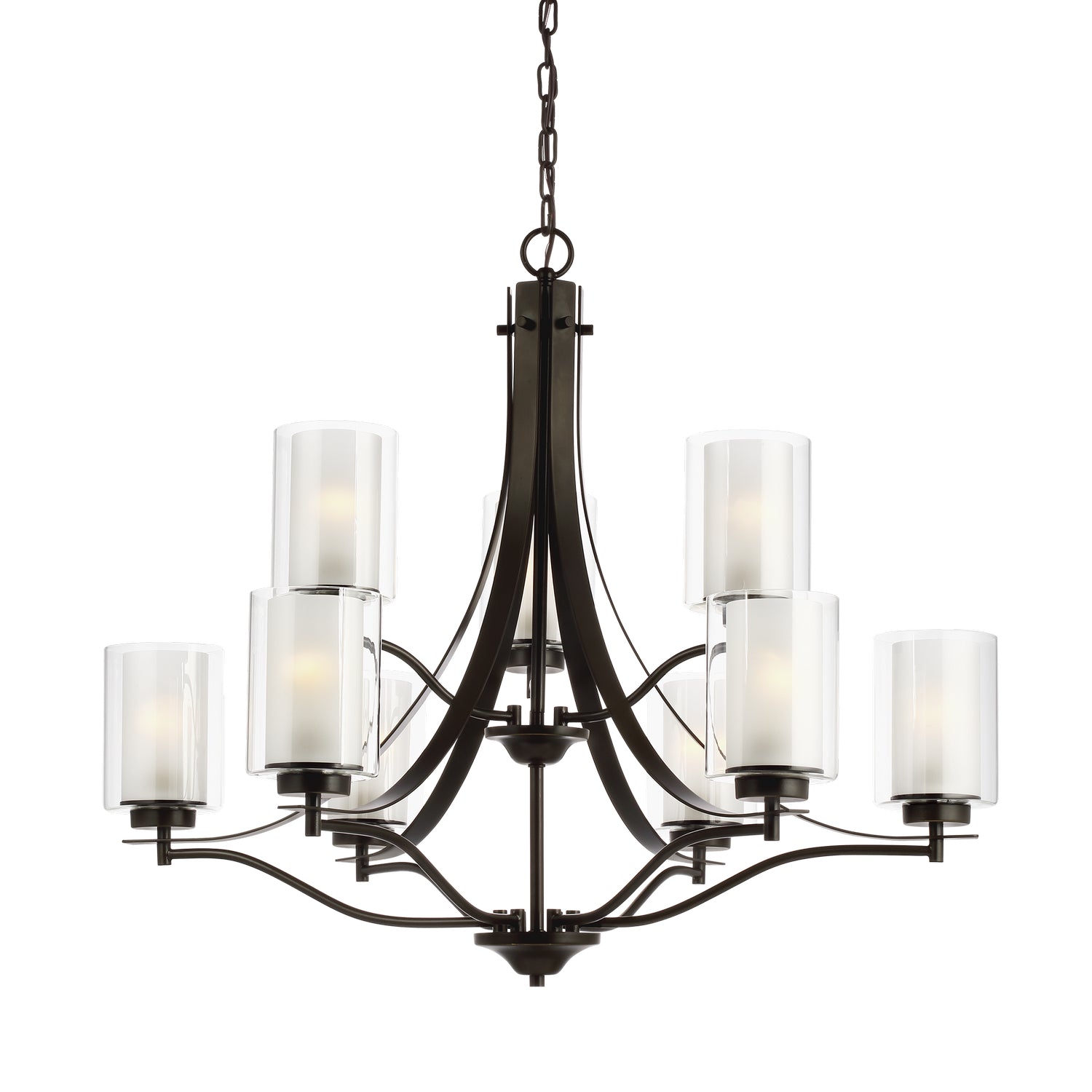 Generation Lighting. - 3137309-710 - Nine Light Chandelier - Elmwood Park - Bronze