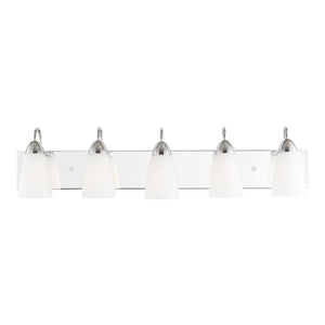 Generation Lighting. - 4420205-05 - Five Light Wall / Bath - Seville - Chrome