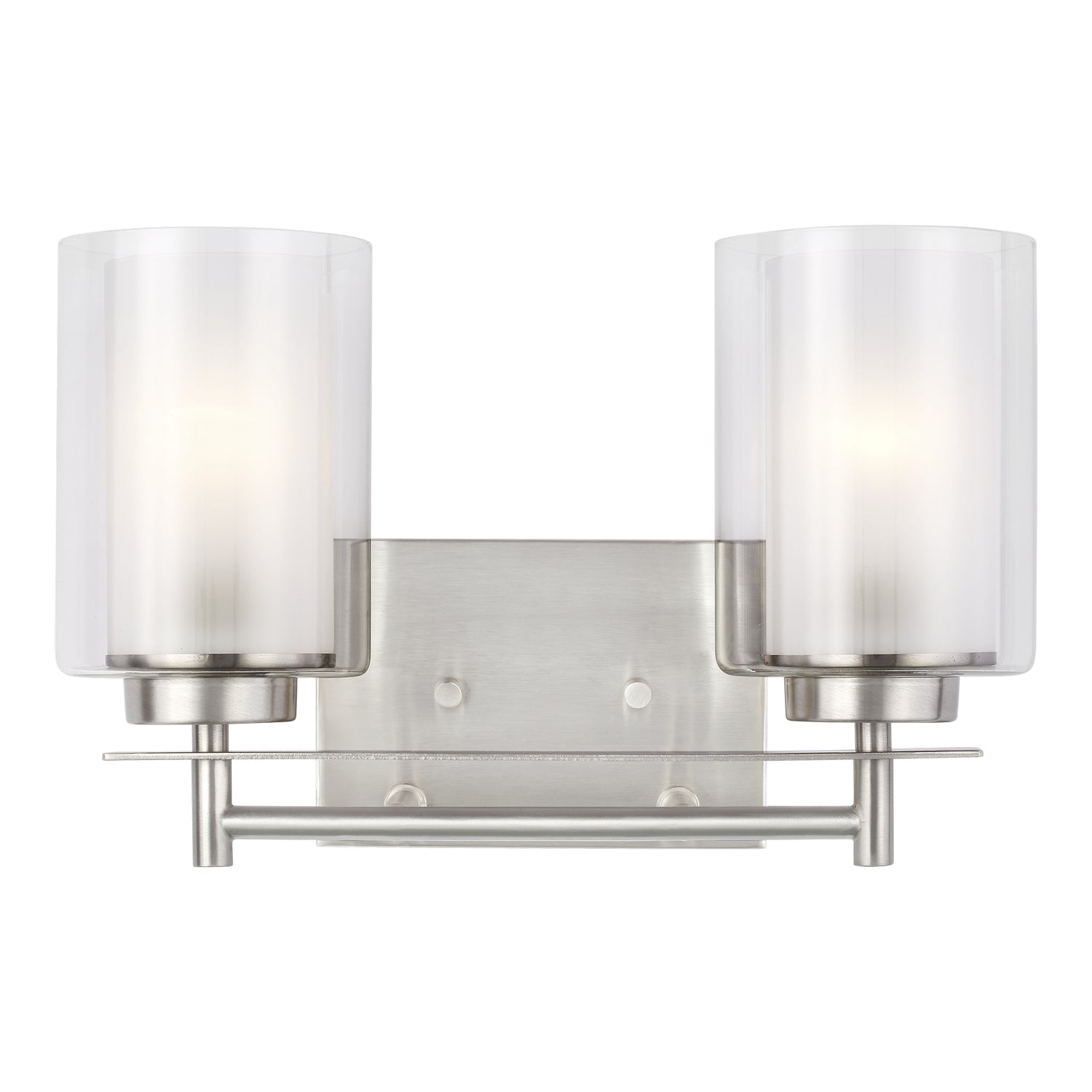 Generation Lighting. - 4437302-962 - Two Light Wall / Bath - Elmwood Park - Brushed Nickel