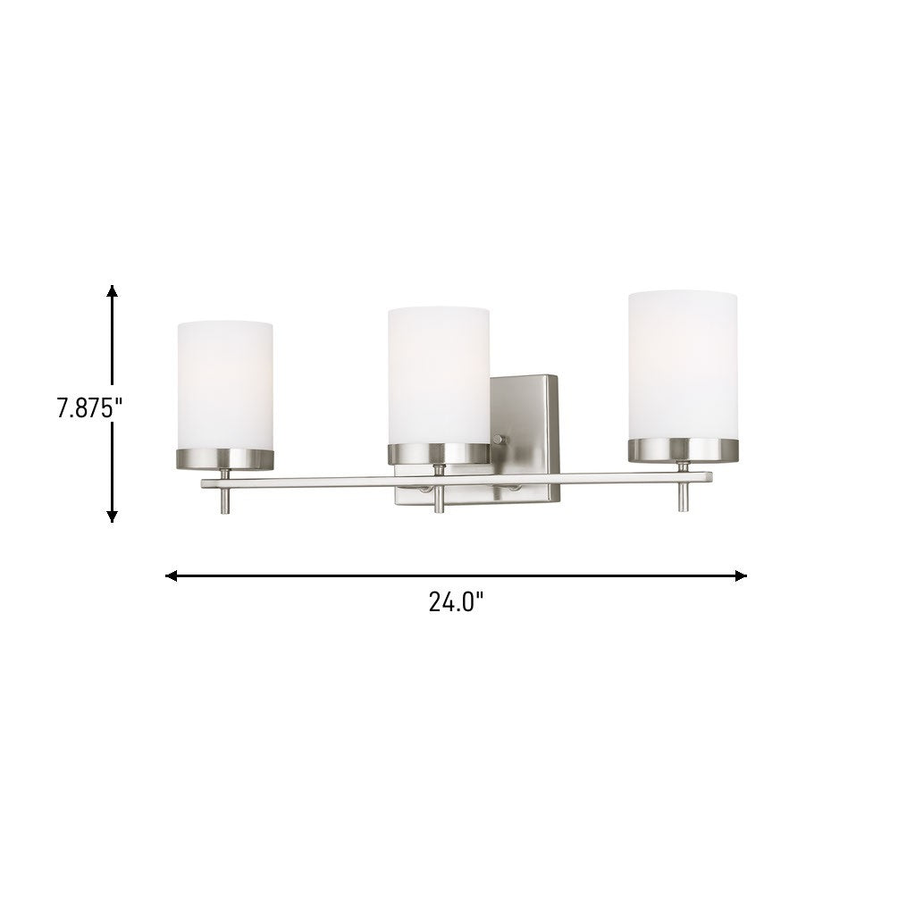 Visual Comfort Studio - 4490303-962 - Three Light Wall / Bath - Zire - Brushed Nickel