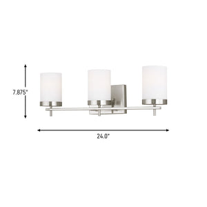 Visual Comfort Studio - 4490303-962 - Three Light Wall / Bath - Zire - Brushed Nickel