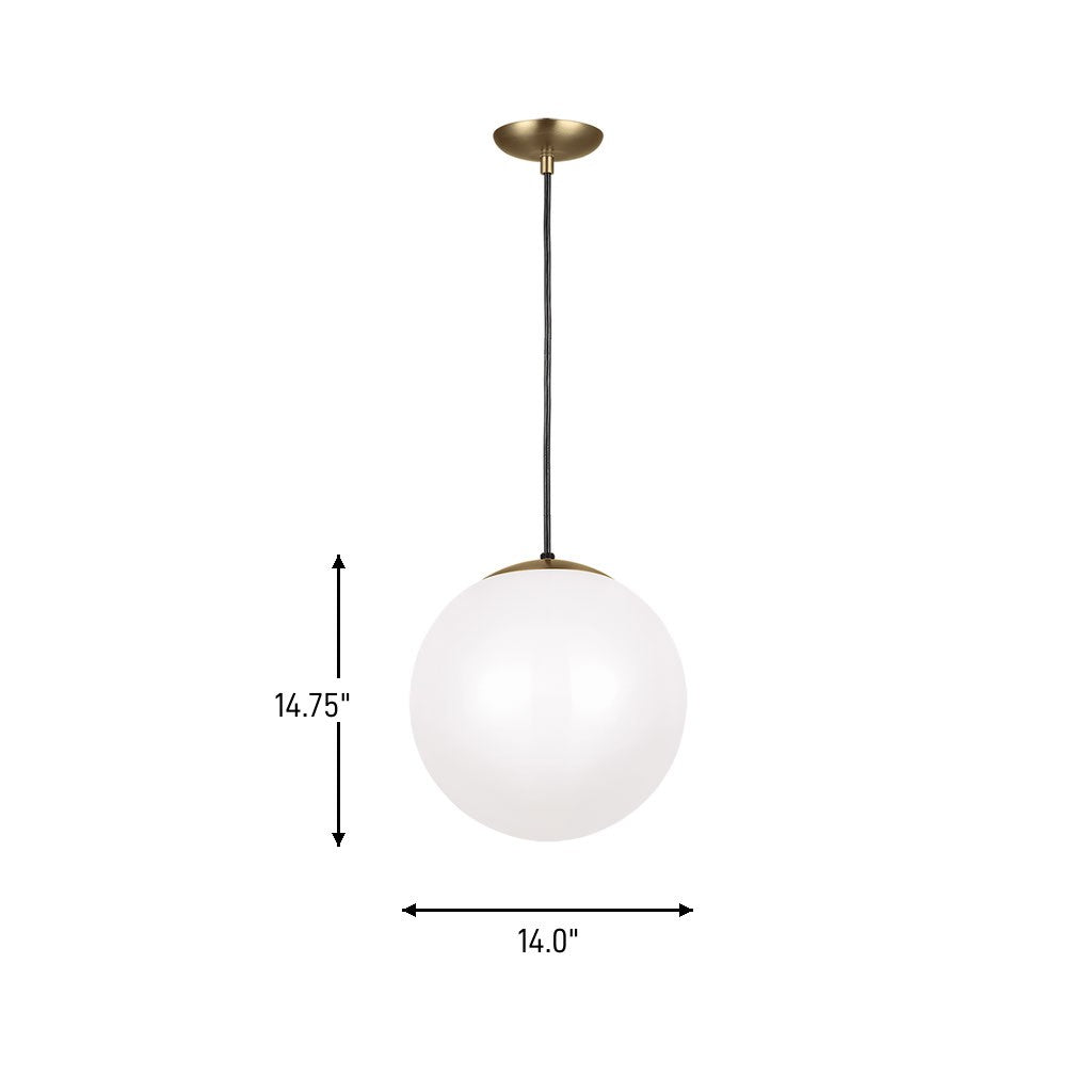 Visual Comfort Studio - 6024-848 - One Light Pendant - Leo - Hanging Globe - Satin Brass