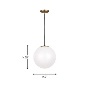 Visual Comfort Studio - 6024-848 - One Light Pendant - Leo - Hanging Globe - Satin Brass