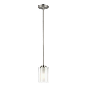 Generation Lighting. - 6137301EN3-962 - One Light Mini-Pendant - Elmwood Park - Brushed Nickel