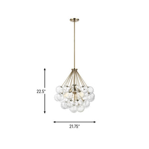 Visual Comfort Studio - 6514303-848 - Three Light Pendant - Bronzeville - Satin Brass